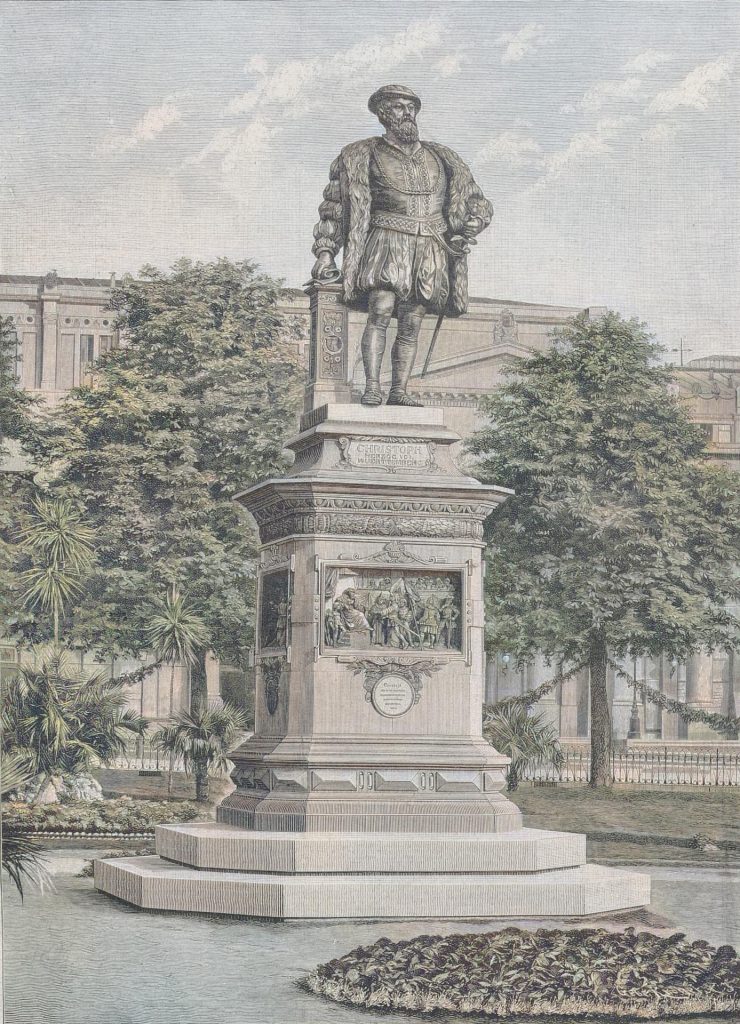 Das Herzog Christoph-Denkmal in Stuttgart. Nach einer Original-Aufnahme von H. Brandfeph, Hofphotograph in Stuttgart