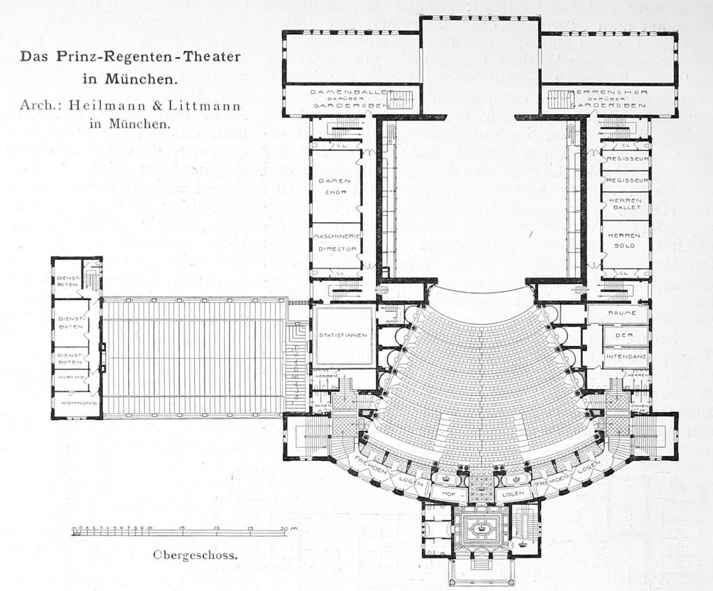 Das Prinz-Regenten-Theater in München. Arch. Heilmann & Littmann in München. Obergeschoss