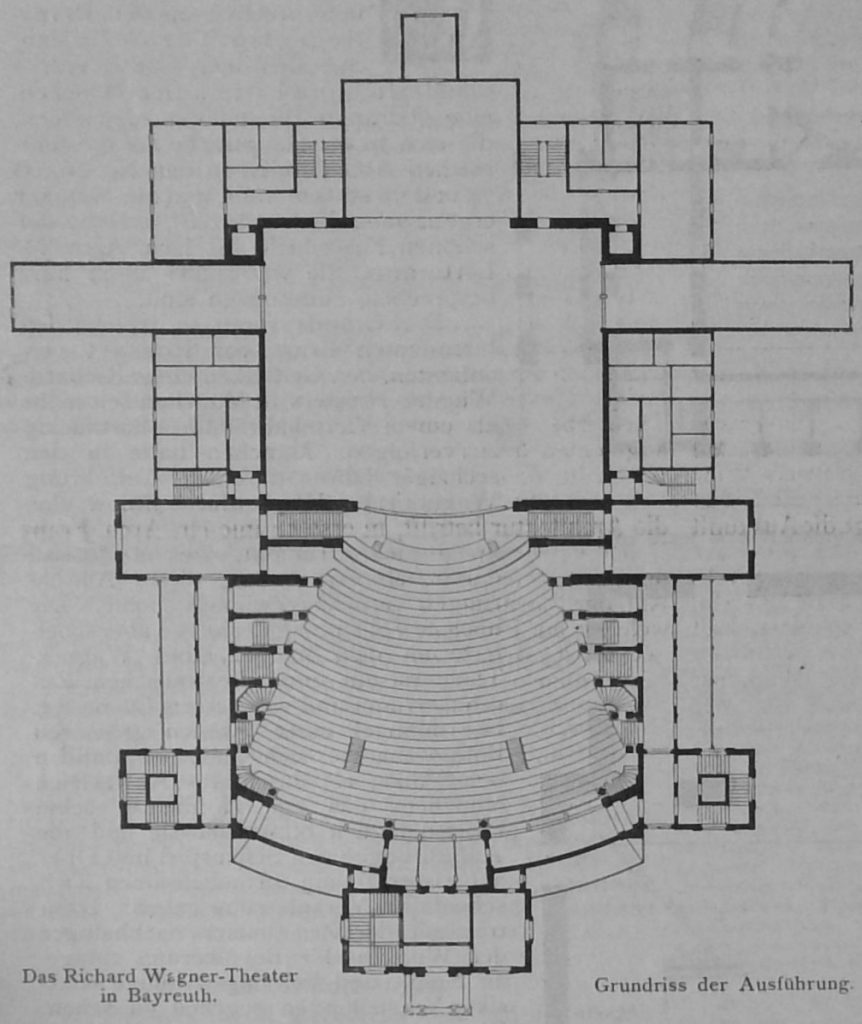 Das Richard Wagner-Theater in Bayreuth. Grundriss der Ausführung