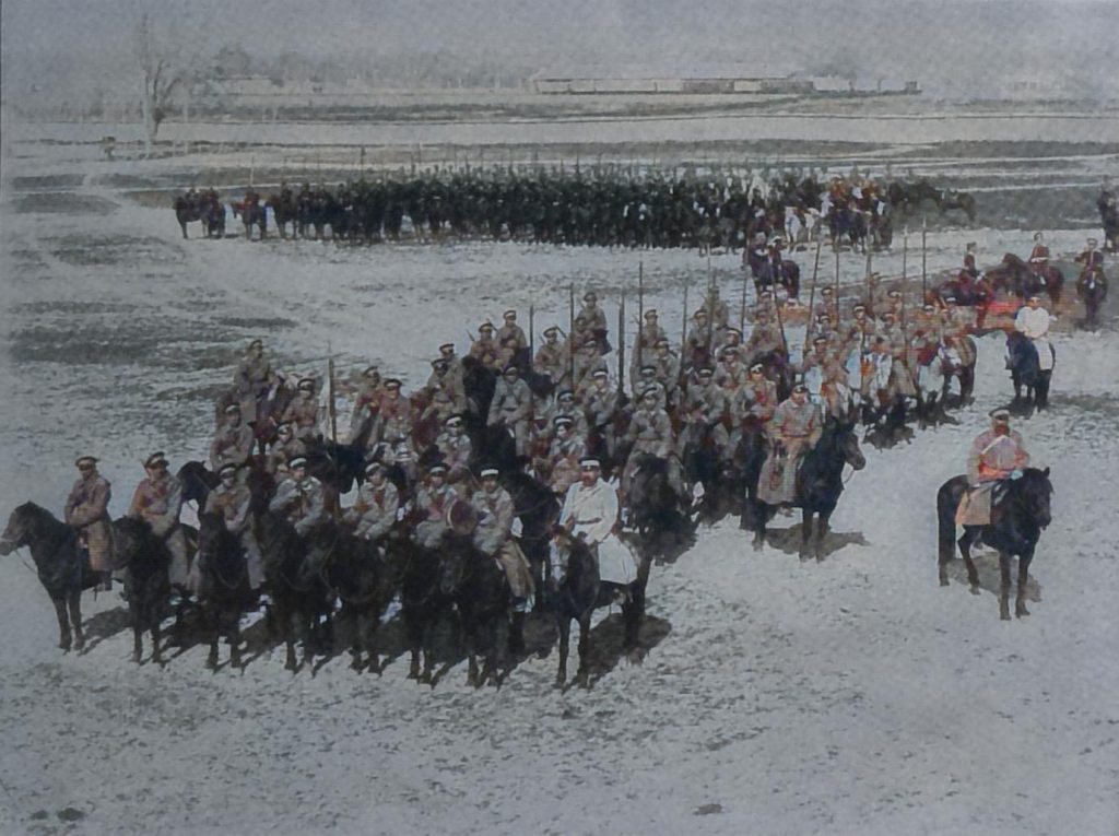 Die 2. Sotnie (Eskadron) des Orenburger Kosakenregiments