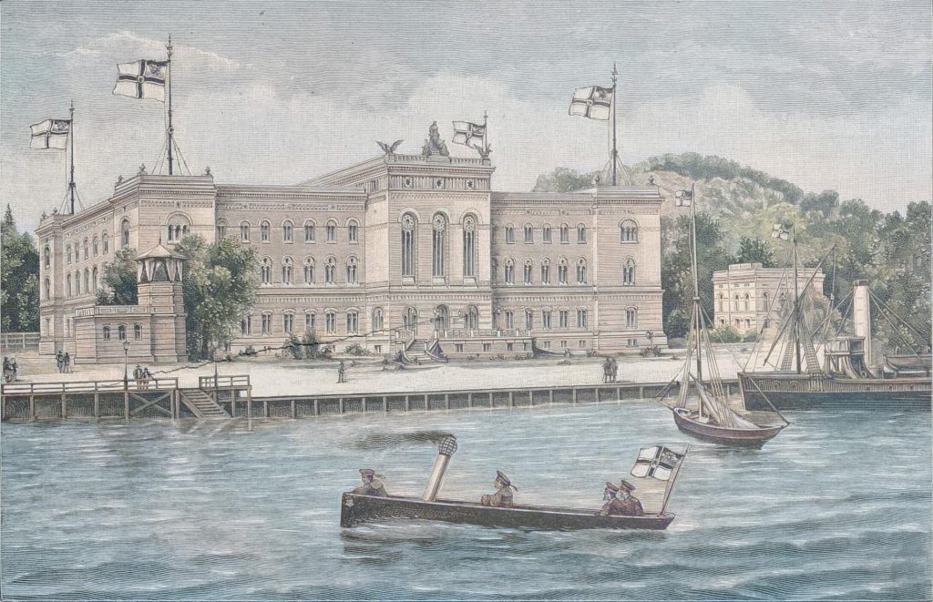Die neue Marine-Akademie in Kiel. Nach einer Originalskizze von W. Stöwer