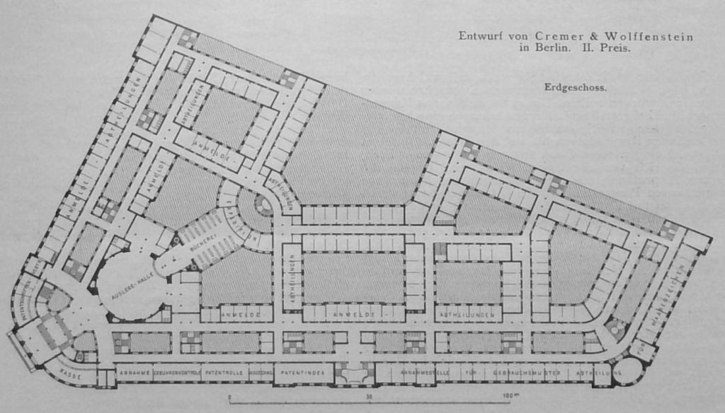 Entwurf von Cremer & Wolffenstein. 2. Preis. Erdgeschoss