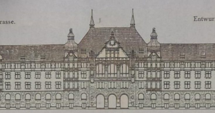 Entwurf von Solf & Wichards in Berlin. 1. Preis. Fassade in der Gitschiner Strasse