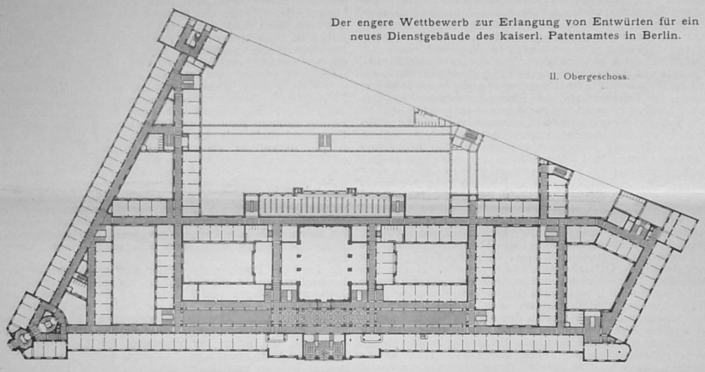 Entwurf von Solf & Wichards in Berlin. 1. Preis. II. Obergeschoss