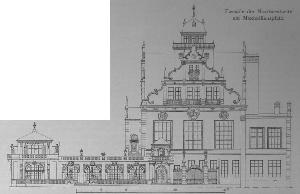 Fassade der Nordwestseite am Maximiliansplatz