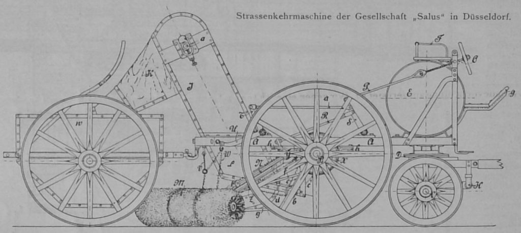 Strassenkehrmaschine der Gesellschaft Salus in Düsseldorf