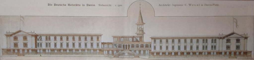 Südansicht. 1-500. Architekt C. Wetzel in Davos-Platz