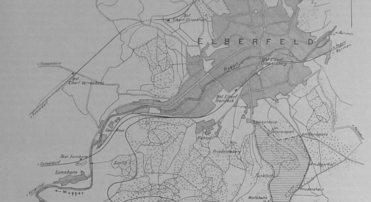 Abbildg. 1. Uebersichtsplan der Stadt Elberfeld und Umgebung